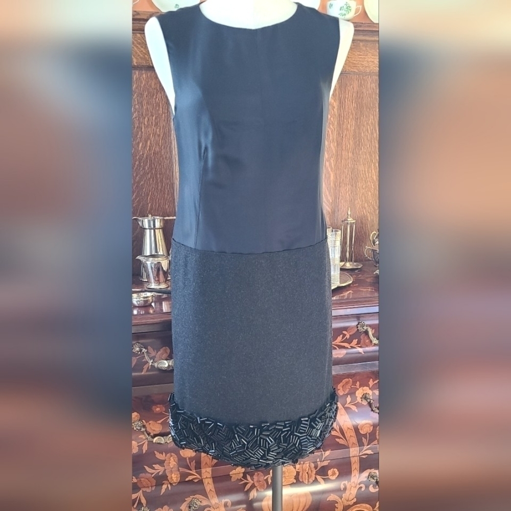 Proenza Schouler Black Silk & Wool Embellished Dress